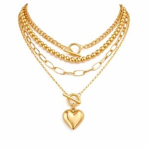 Eternal Heart Layered Statement Necklace